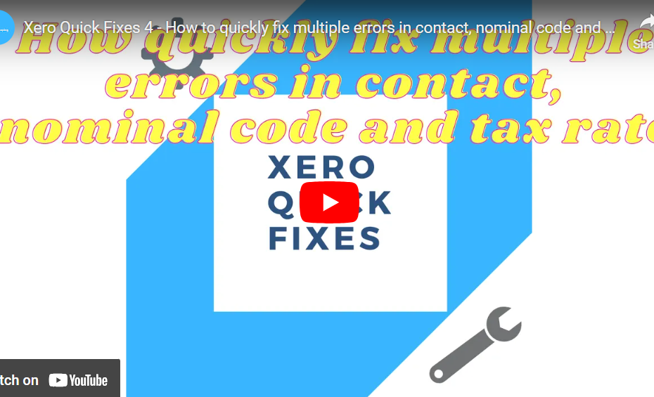How to quickly fix multiple errors in contact, nominal code and tax rate on Xero by Find and Recode