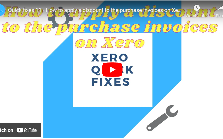 Quick fixes 11 - How to apply a discount to the purchase invoices on Xero
