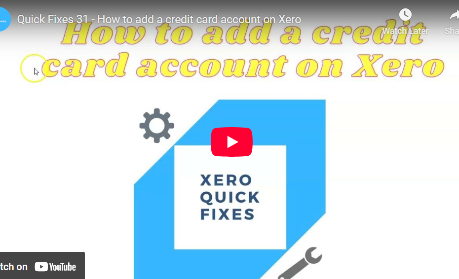 How to add a credit card account on Xero