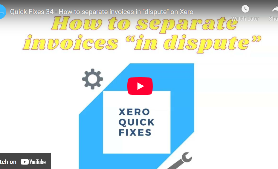 How to separate invoices in "dispute" on Xero
