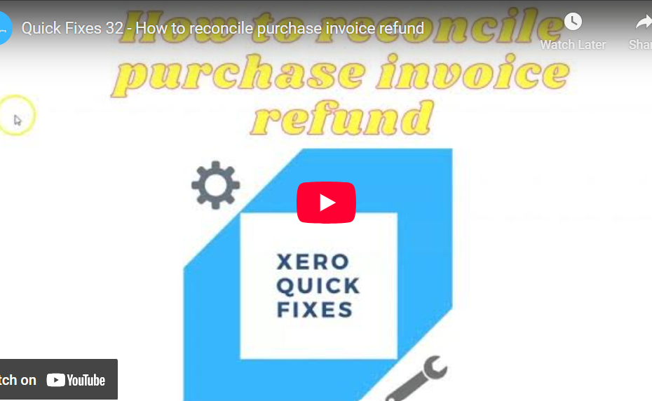 How to reconcile purchase invoice refund